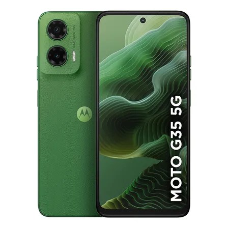Smartphone Motorola Moto G35 5g – 128gb 12gb (4gb Ram+8gb Ram Boost) E Camera 50mp Com Ai Nfc Tela 6.7  Com Superbrilho – Verde – Vegan&nbsp;Leather