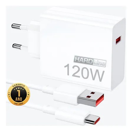 Carregador Celular 120w Turbo Compatível Xiaomi Poco X5 X6 X7 Pro Xiaomi 12t 13t 14t 15t Redmi 12 13 14 + Cabo Tipo-c – Marca&nbsp;Hardline