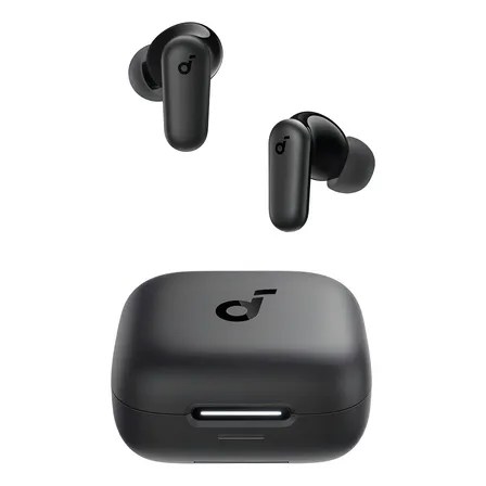 Fone Ouvido Sem Fio Soundcore P30i Gamer Bluetooth 5.4 Cancelamento De Ruído Ativo Multiponto 4 Microfones Cor Preto Longa Duracao 45h Bateria Graves Potentes App Controle Conforto Ip54 Estojo 2 Em 1